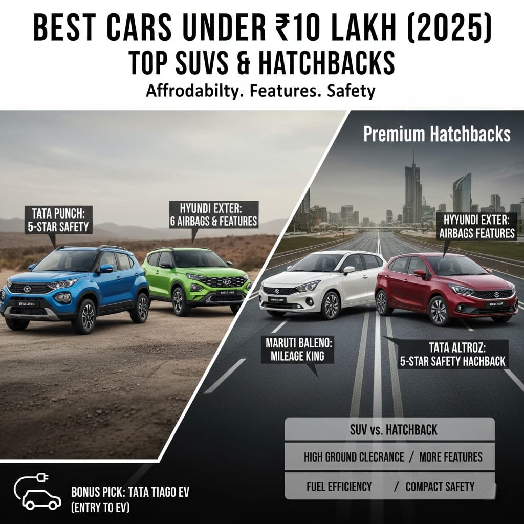 Best Cars Under 10 Lakh (2025): Top SUVs & Hatchbacks