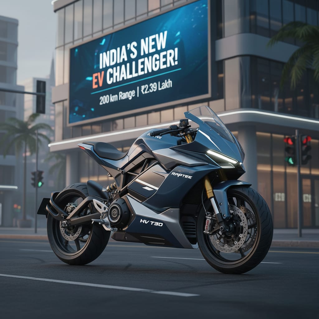 Meet India’s New EV Challenger! Raptee HV T30 Launches with 200 km Range at ₹2.39 Lakh